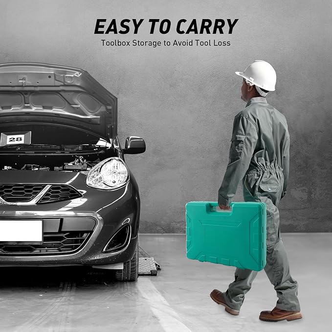 9pcs Dent Repair Kit with Carrying Case, Professional Auto Body PDR Tools with 45# Steel Hammers & 6 Lining Irons for Car Body Fender Door Panel Repair.