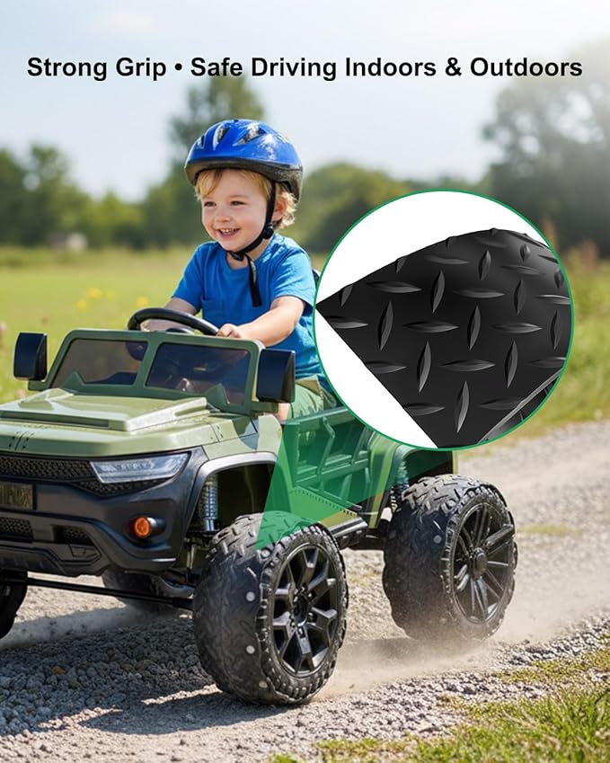 Rubber Tire Upgrade Kit for Power Wheel Kids Electric Ride On Car, Anti-Slip and Noise Reduction Wheel Replacement, Durable Shock Absorbing Tire Protection Covers for Plastic Wheels-2PCS