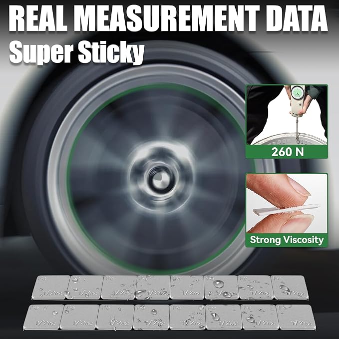 0.5 Oz Stick on Wheel Weights（144pcs,72oz）,1/2 Oz Gray Adhesive Backed Wheel Weights for Cars, Trucks, SUVs, Motorcycles, Low Profile