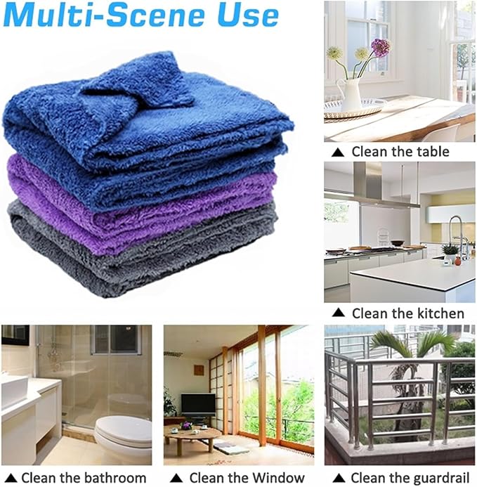 3/5/10pcs Car Wash Microfiber Towel 40x40CM - 350GSM Edgeless Soft Polishing & Drying Cloth Set fit for Detailing, Waxing and Streak-Free Cleaning(10Pcs Blue)