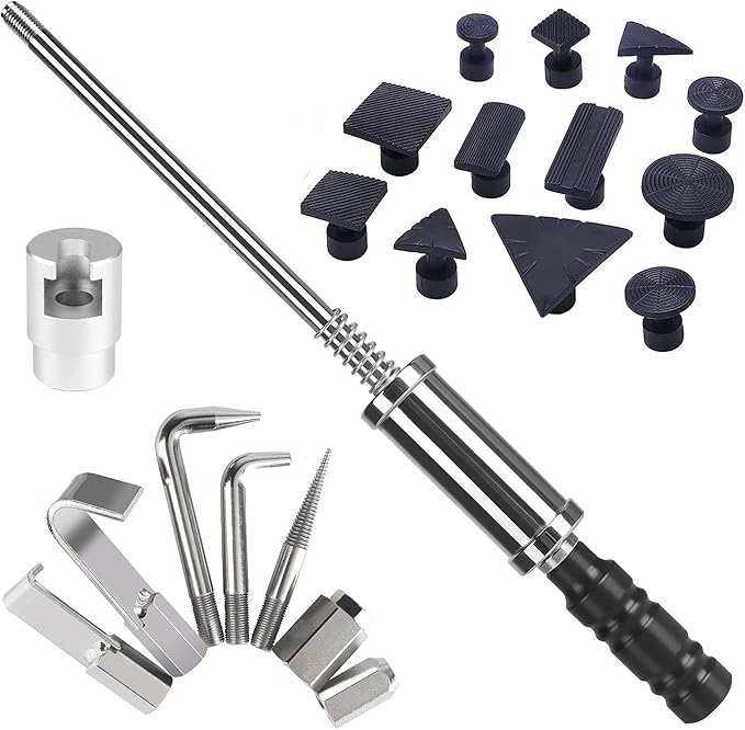 Paintless Dent Repair Kit for Vehicles, Heavy Duty Dent Puller Slide Hammer Kit Paintless Dent Removal Tool for Car Body Repair with 20PCS Suction Cup and Screw Tip