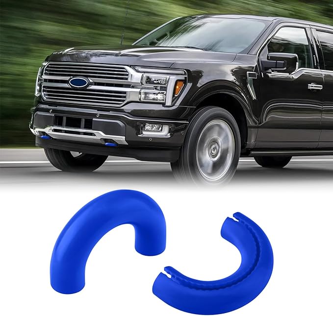 Tow Hooks Covers for Ford F150 2004-2026 Bronco Base/Big Bend/Outer Banks 2021-2026 Compatible with Toyota Tundra Accessories 2017-2021 (Blue)