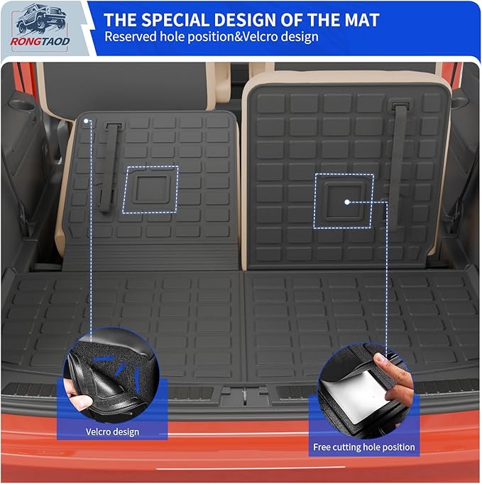 Rongtaod 6 Seats Floor Mats Compatible with 2020-2025 2026 Ford Explorer Captain Chairs Trunk Mat Trunk Liner Cargo Liner Cargo Mat Kick Mats 2024 Explorer Accessories (Floor Mats Full Set 7pcs)