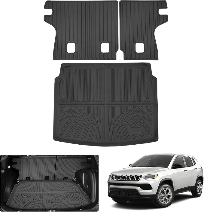 Cartist Cargo Mat for Jeep Compass 2017-2025 2026, All Weather Cargo Mat for Compass Accessories, Heavy Duty Trunk Mat with Backrest Mat, Car Accessories