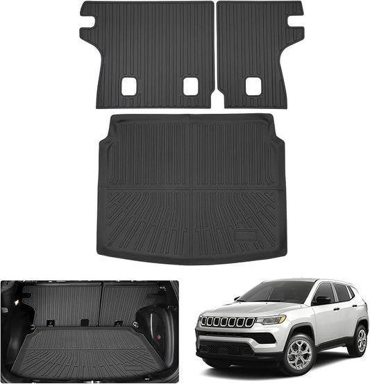 Cartist Cargo Mat for Jeep Compass 2017-2025 2026, All Weather Cargo Mat for Compass Accessories, Heavy Duty Trunk Mat with Backrest Mat, Car Accessories