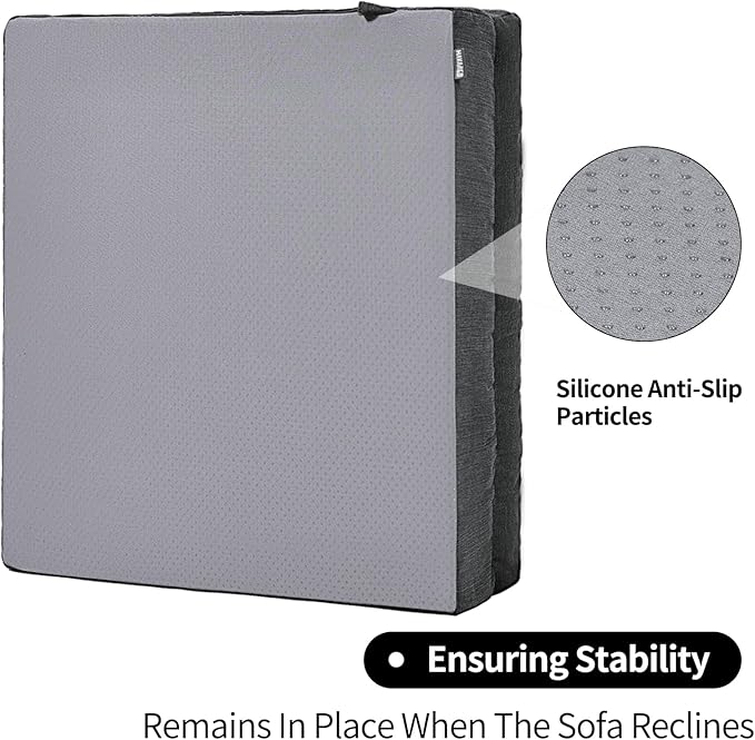 Recliner Cushions for Elderly with Lumbar Support, Patent Design 20x20x5 Inch Thick Chair Cushion Soft Tufted Dual Layer Booster Seat Cushions for Seniors Recliner Risers Gray 1 Set