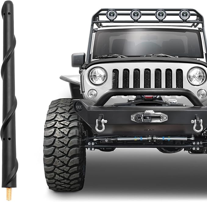 Short Antenna for 2007+ Jeep Wrangler Accessories JK JL Unlimited Gladiator Accessories JT, 7 Inch for Jeep JKU JLU Sahara Rubicon Sport Willys 4xe Mojave High Altitude Radio Antenna Replacement