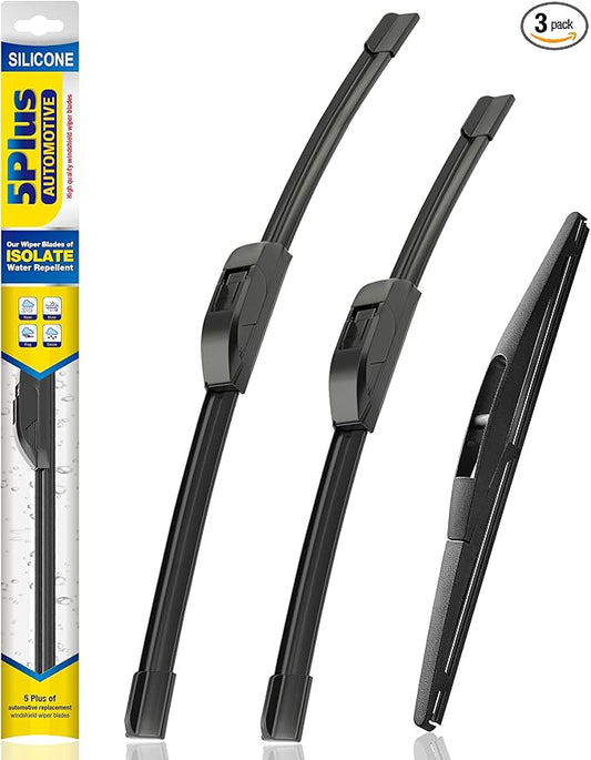 5 PLUS® Silicone Windshield Wipers Replacement for 2016-2022 HONDA HRV HR-V Wiper Blades(Set of 3),Automotive Replacement Windshield Wiper Blades For My Car-26"/18"/10"