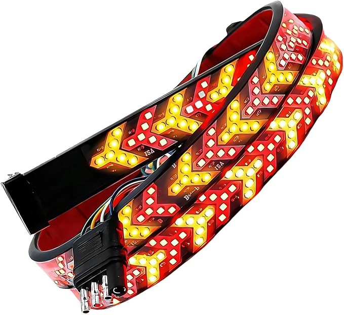 Bendable Silicone LED Rear Light with Flowing Turn Markers and Construction for Commercial Vehicles LED Turn Signals