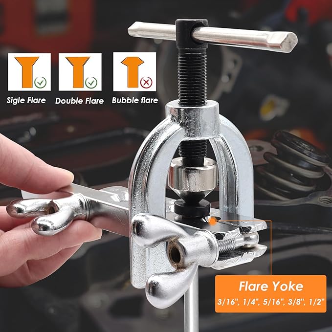 25 ft 3/16 + 1/4 Zinc Coated Alloy Brake Line Kit(Includes 48 Fittings and 8 Unions) with Tube Bender and Double & Single Flaring Tool Kit