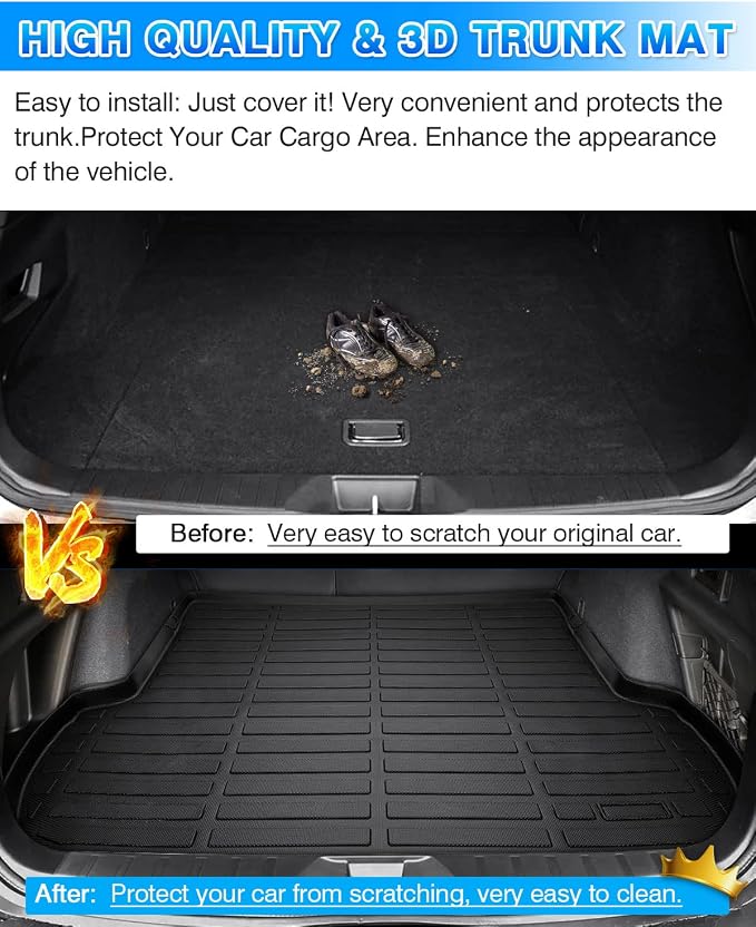 Cartist Cargo Liner Compatible with 2020-2023 2024 2025 Outback All Weather Rear Trunk Mat for Outback High Side Waterproof Heavy Duty