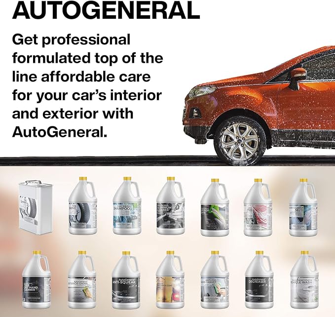 AutoGeneral Car Wash Shampoo - Concentrated Automotive Shampoo for Efficient Deep Clean & Shine of Car Exterior - Pre-Wax Wash For Auto Detailing - Foaming Soap - pH Balanced & Low VOC - 1 Gallon