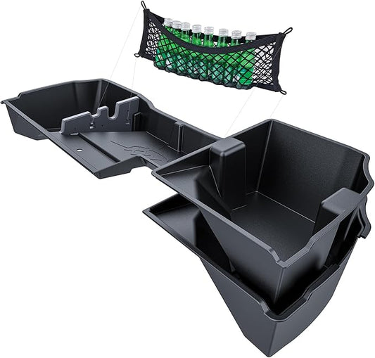 WHALEMOTOR Underseat Storage Compatible with 2014-2018 Chevy Silverado GMC Sierra Double/Extended Cab 1500(Inclu 2019 Ld/Lt)& 2015-2019 2500 3500 HD, Upgraded Rear Under Seat Organizer Cargo Box