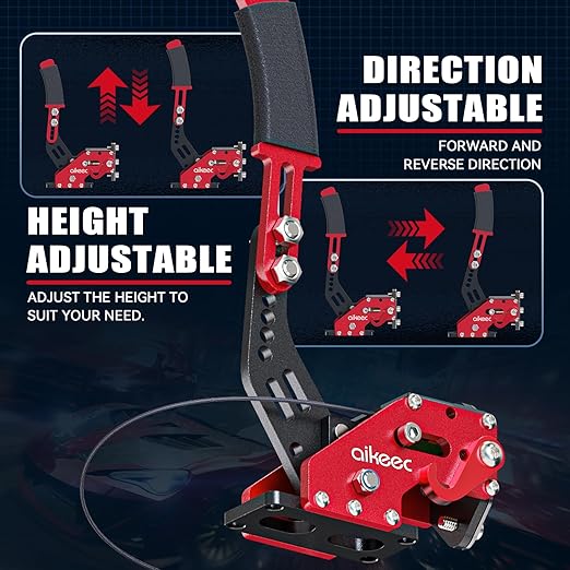 aikeec USB Handbrake Clamp for PC Sim Racing Games G25 G27 G29 T500 FANATECOSW DIRT RALLY Windows (Red, XBOX)