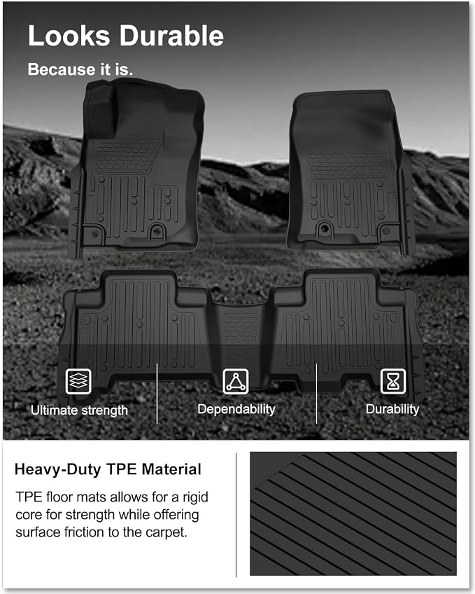 KIWI MASTER Floor Mats for 2020-2026 Toyota Corolla Sedan Hatchback, OEM Replacement PT908-12190-02, Custom Fit All Weather Car Mats, Heavy Duty TPE Floor Liners, Front & Rear 2 Row, Black