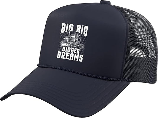 Big Rig Bigger Dreams Semi Truck Driver 18 Wheeler Trucker Hat with Adjustable Mesh Back