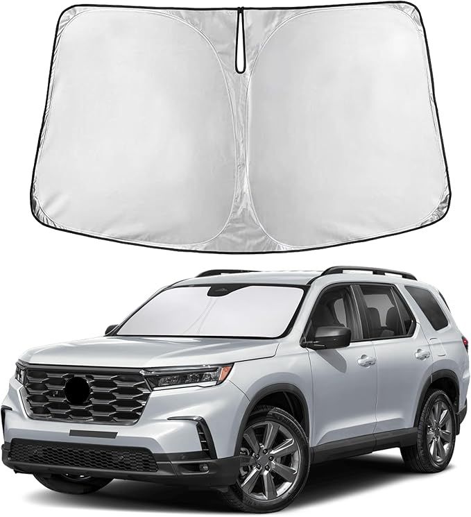 Autovir Windshield Sun Shade Fit for 2016-2024 2025 2026 Honda Pilot Sun Shade, Front Window Sun Visor, UV Protection, Heat Blocker, Foldable Car Accessories
