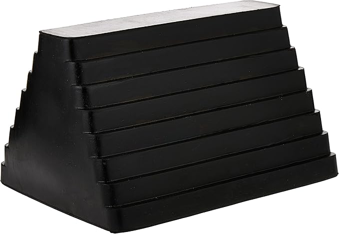 MaxxHaul 70073 Solid Rubber Heavy Duty Wheel Chock with Eyebolt (Pack of 2)