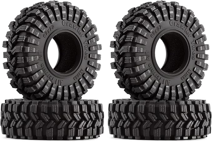 INJORA 1.0 Tires All Terrain S5 Super Soft Sticky Tires for 1/18 TRX4M 1/24 RC Crawler Axial SCX24 FMS FCX24 Enduro24 Upgarde (T1014)