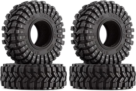 INJORA 1.0 Tires All Terrain S5 Super Soft Sticky Tires for 1/18 TRX4M 1/24 RC Crawler Axial SCX24 FMS FCX24 Enduro24 Upgarde (T1014)