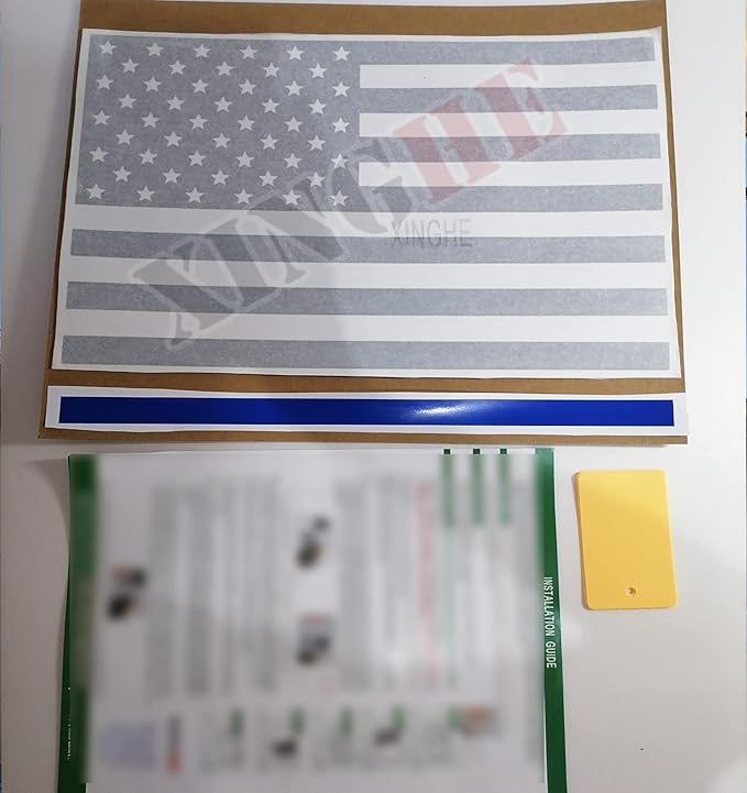 Xinghe for Dodge Ram 2009 to 2024 2025 2026, American Flag Decals Stickers for Truck Back Middle Window, Matte Black USA Flag Decal