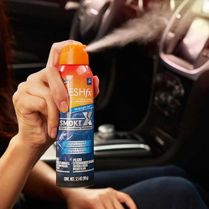 Armor All Fresh FX Smoke X Car Odor Eliminator Spray Variety Pack , Car Air Fresheners, Set of 2, Midnight Air and Citrus Breeze Scents, 3.5 Oz Each
