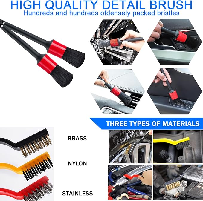 YILAIRIOU Car Wash Kit Cleaning Kits with Foam Gun Sprayer Bucket Towels Tire Brush Wash Mitt Sponge Duster Brush Car Wash Detailing Kit is Complete Car Care Tools