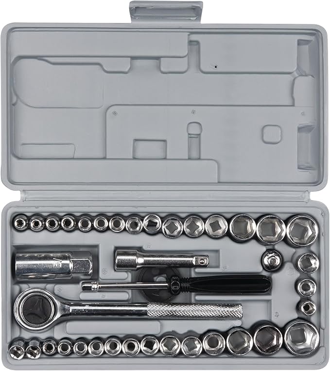 Performance Tool W1173 SAE/Metric 40-Piece SAE and Metric Socket Set, 1/4-Inch & 3/8-Inch Drive