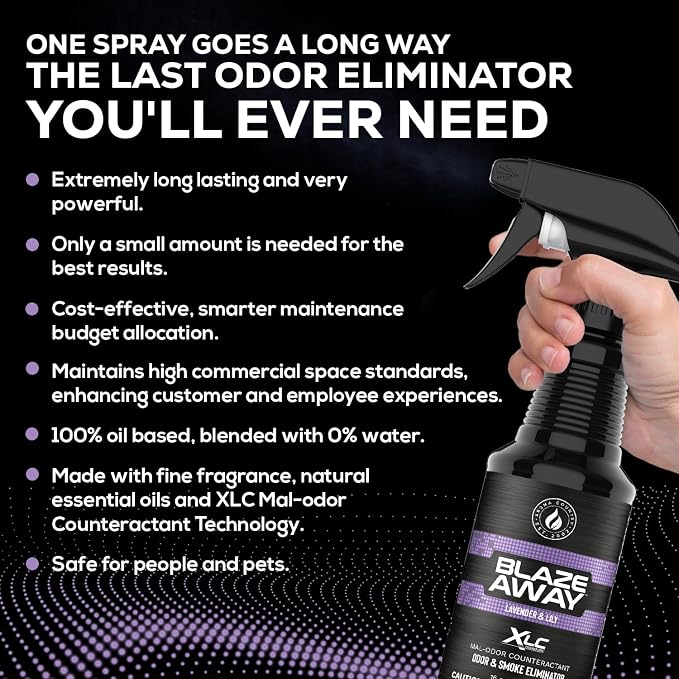 Blaze Away Commercial Air Freshener & Odor Eliminator for Strong Odor - Industrial-Grade Room Spray & Room Deodorizer for Home, Car, Smoke & Pet Odors - Long-Lasting Odor Absorber, Room Fresheners