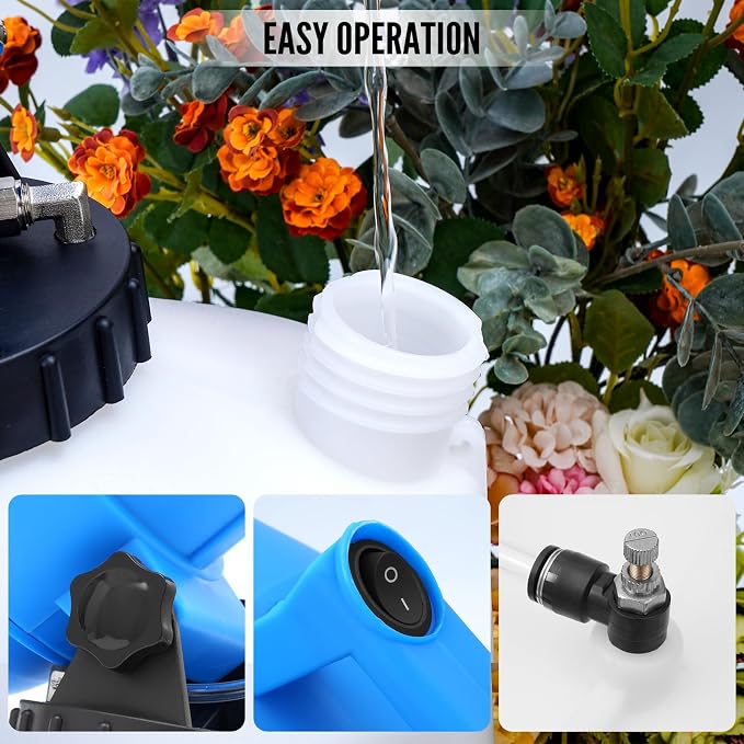 4.5L(1.2 Gallon) Tank, Portable Electric ULV Cold Fogger 1200W Adjustable Flow Fine Mist Sprayer with Long 17ft Power Cord for Home, Garden, Cleaning