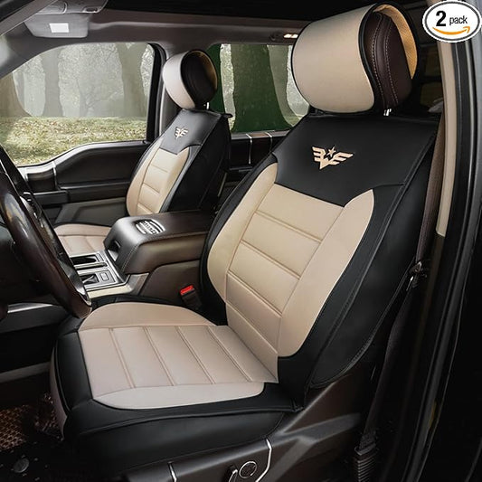 LPI Truck Heavy Duty Premium Truck Seat Covers for Full-Size Truck SUV, Padded Seat Cover with Bottom Wrap-around, Front Seat Protector; Front & Rear Storage Pockets, Waterproof, 2 pc