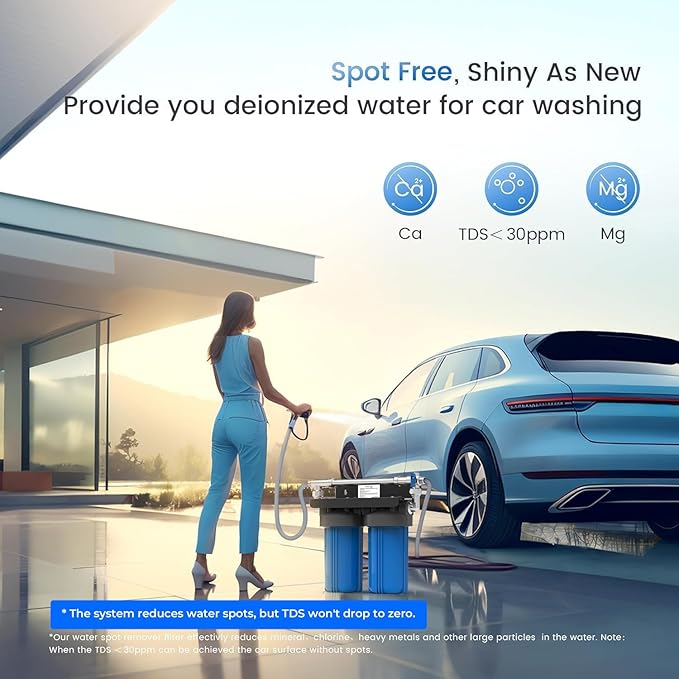 Waterdrop Spotless Car Wash System with Resin, Deionized Water System, Spot Free, Works for All Vehicles, RV, Motorcycles, Windows, Boats, Planes and More, No Towel Drying