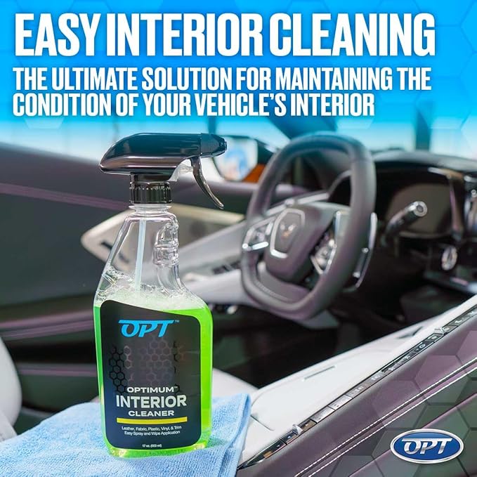 Optimum No Rinse Version 5 (32 Oz) with Optimum Interior Cleaner (17 Oz) Bundle – ONR Rinseless Car Wash with 17 oz Auto Interior Cleaning Solution for Leather, Upholstery, Carpet, and Interior Trim
