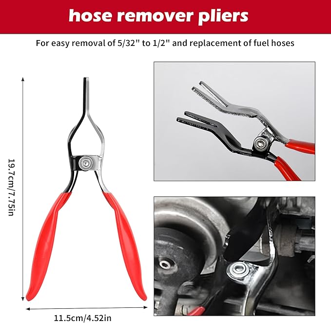 TOOLEAGUE 9Pcs Fuel Line Disconnect Pliers Set,9" Fuel Filter Caliper, Removal/CV Joint Boot Clamp/Flat Hose Clamp/30 Degree Disconnect Pliers Set for Auto Maintenance with Storage Case