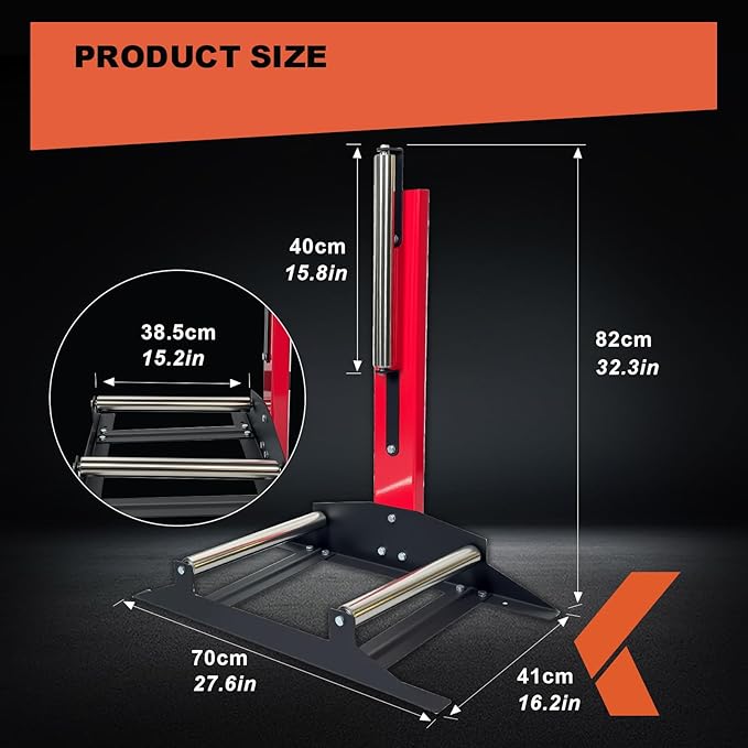 Rolling Wheel Detailing Stand Heavy Duty Wheel Cleaning Stand 360° Rotating Tire Stand for Wheel Rim Cleaning, Ceramic Coating, Polishing Applying Tire Shine & Car Wheel Wash
