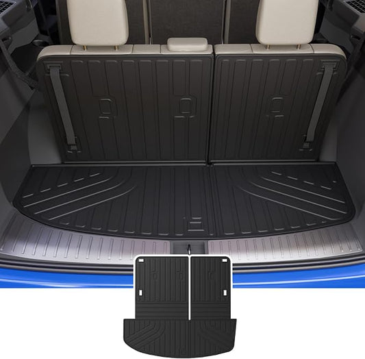 Rongtaod Cargo Mat Compatible with 2026 Hyundai Palisade Gas Trunk Mat Trunk Liner Cargo Liner Back Seat Cover Protector TPE All Weather Palisade Accessories (Trunk Mat with Backrest Mat)