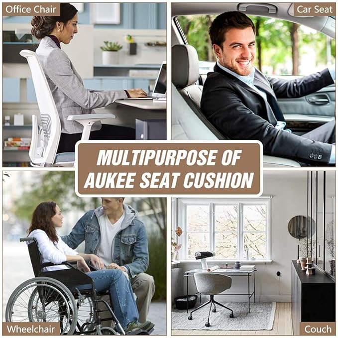 MYFAMIREA 2PCS Car Seat Cushion Pad 1.2" Thick Comfort Seat Protector for Car Driver Seat Office Chair Home Use Memory Foam Seat Cushion with Non Slip Bottom, 20'' x 18.5'', Black