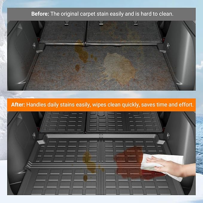 powoq Cargo Mat Compatible with 2021-2026 Chevy Trailblazer Backrest Mat (Only for Upper Deck) Replacement for 2021-2023 2024 2025 2026 Chevy Trailblazer Accessories (Trunk Mat+Backrest Mats)