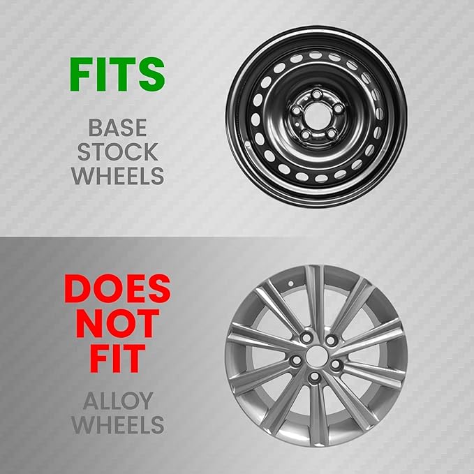 BDK Hubcaps Wheel Covers for Cars Premium Silver and Gunmetal Hubcaps 16" Wheel Rim Cover Replacement Snap On Hubcaps for Toyota Camry Corolla Style Automotive (4-Pack)