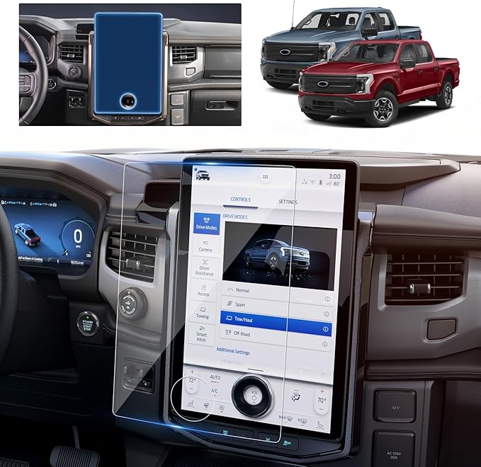 2024 F150 Lightning Screen Protector for 2022-2026 Ford F-150 Lightning Platinum/Lariat/Flash SYNC 4A 15.5In Electric Truck Accessories Tempered Glass Protective Film