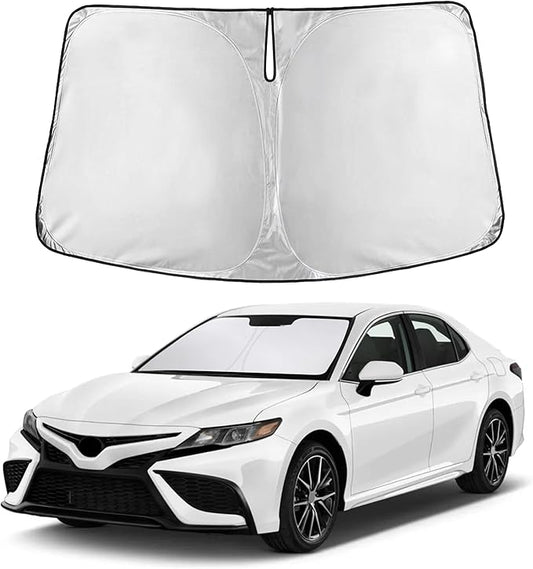 Autovir Windshield Sun Shade Fit for 2018-2022 2023 2024 Toyota Camry Sun Shade, Front Window Sun Visor, UV Protection, Heat Blocker, Foldable Car Accessories
