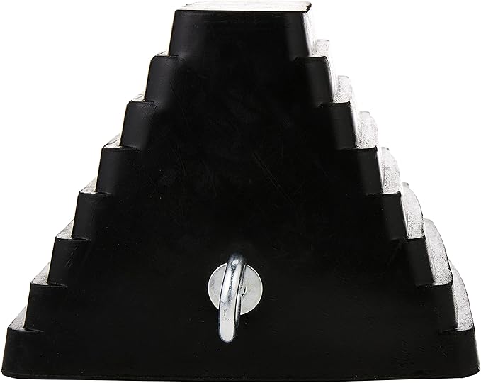 MaxxHaul 70073 Solid Rubber Heavy Duty Wheel Chock with Eyebolt (Pack of 2)