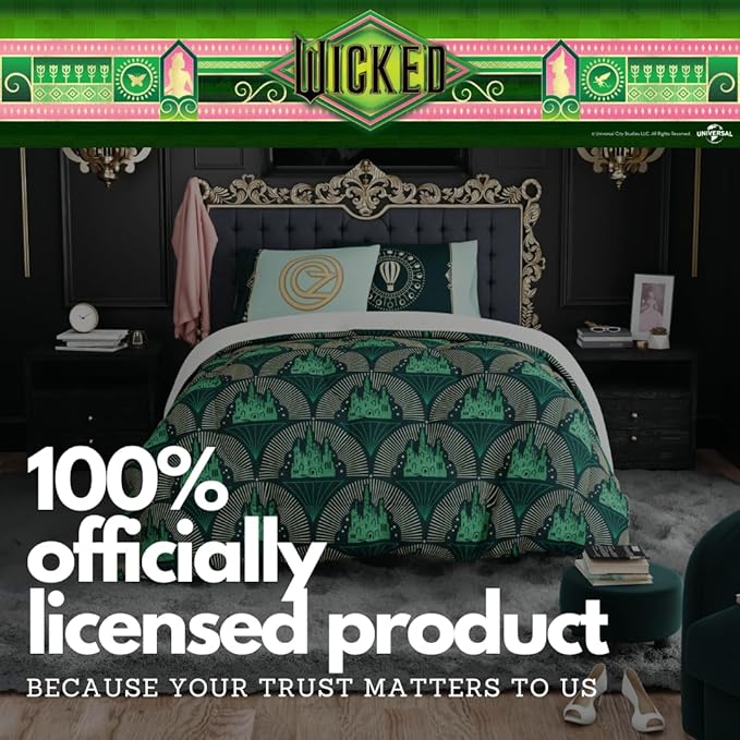 Collectibles Wicked Lux Bedding 5 Piece Super Soft Reversible Comforter and Sheet Set with Sham, Twin, (Officially Licensed Product) by Franco
