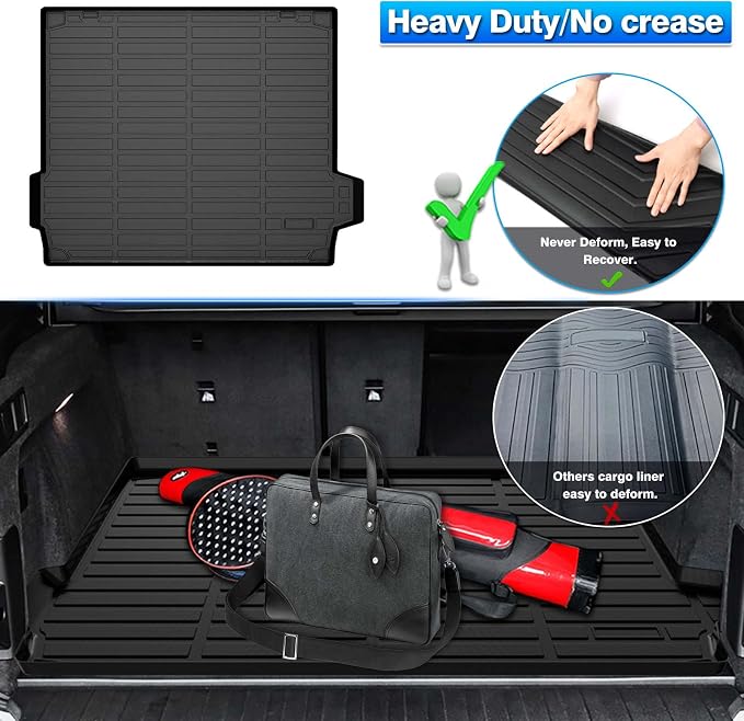 Cartist Cargo Liner Fits for BMW X5 (G05) 2019-2025 2026 (Only for 5 Seater), All Weather Trunk Mat for X5 Accessories Anti-Slip Heavy Duty