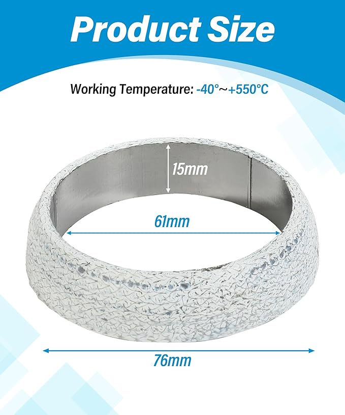 Exhaust Donut Gasket,Car Accessories Universal 2 Inch 2.25 Inch 2.5 Inch 3 Inch Exhaust Flange Gasket,Automotive Replacement,Applicable to Most Cars,Commercial Vehicles,Motorcycles (2.5inch)