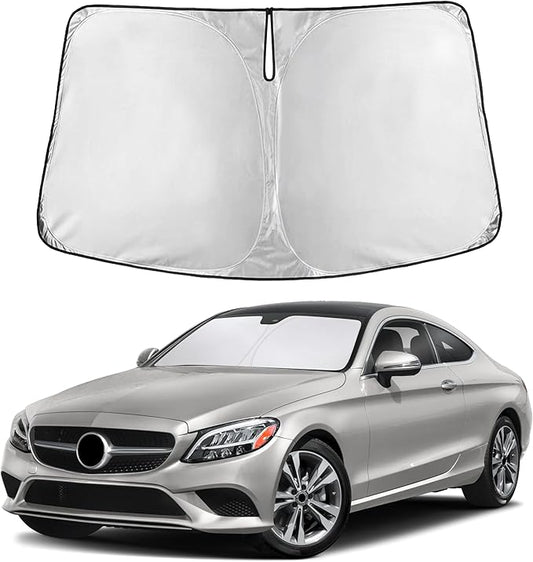 Autovir Windshield Sun Shade Fit for 2014-2019 2020 2021 Mercedes_Benz C Class Sun Shade, Front Window Sun Visor, UV Protection, Heat Blocker, Foldable Car Accessories