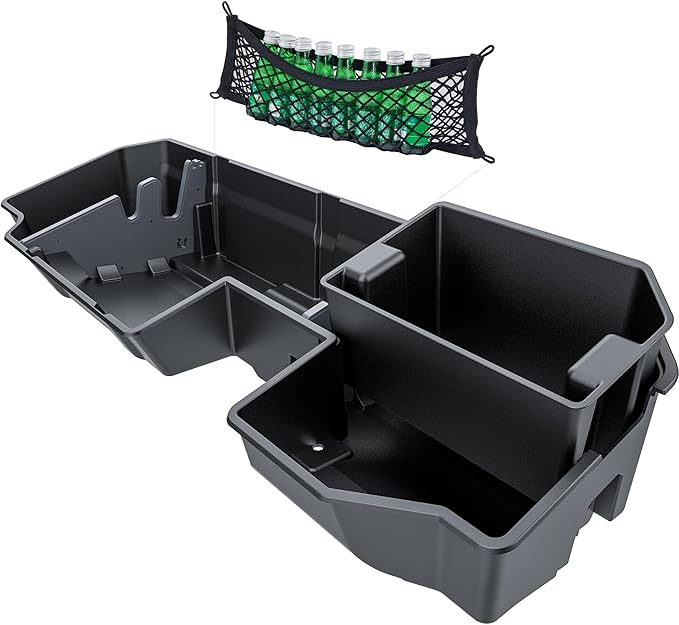 WHALEMOTOR Underseat Storage Compatible with 2020-2026 Chevy Silverado/GMC Sierra 1500(Inclu. 2019 New Gen)&2500 3500 HD Crew&Double Cab, Upgraded Rear Under Seat Organizer Cargo Box