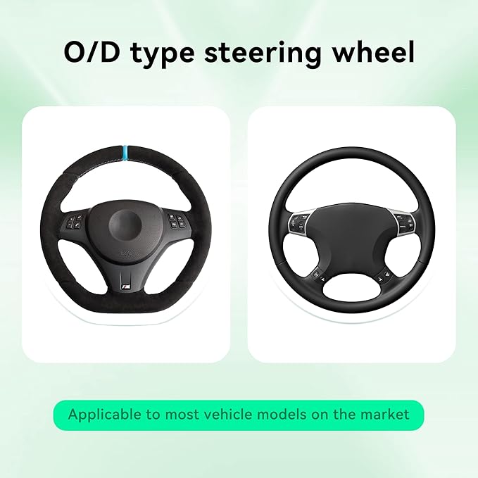 Car Steering Wheel Cover, 14.5-15inch Leather Anti-Slip Car Wheel Cover Protector, Safety Comfortable Desgin, Universal Auto Steering Wheels Accessories for Cars Truck SUV (Black)