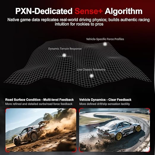 PXN VD6 Direct Drive Bundle - PC Steering Wheel and Pedals – 6 Nm Direct Drive Servo Motor Base, W DS R2 Racing Wheel, Hall Effect 2-Pedal, and Table Clamp – Professional Sim Racing Setup for Windows PC (7–11)