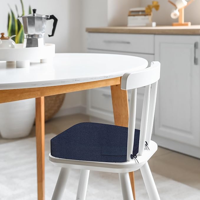 17'' x 16'' x 2.5"Thick Chair Cushions for Dining Chairs, 6 Pack WaterProof Easy Clean Kitchen Chair Pads with Ties and Non-Slip Backing - 30D High Elastic Foam Soft Kitchen Chair Cushions